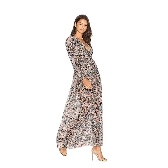 REVOLVE For Love and Lemons Gracie Floral Long Sleeve Maxi Dress Size Small - Picture 2 of 10
